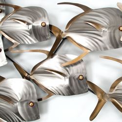 School of Fish Wall Sculpture Silver