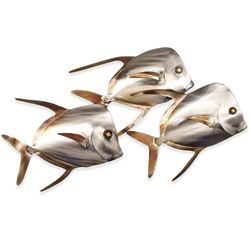 Lookdown School of Fish Small Wall Sculpture Silver