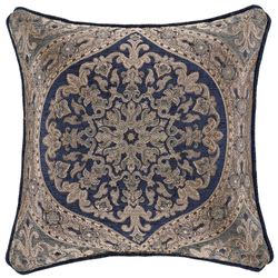 Botticelli Blue Jacquard Pillow Navy 18 Square