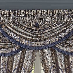 Botticelli Blue Waterfall Valance Navy 49 x 33