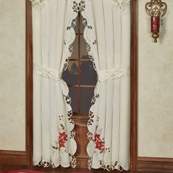 Poinsettia Palace Curtain Pair Light Cream 84 x 84