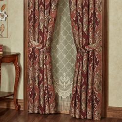 Ravenna Wide Tailored Curtain Pair Multi Warm
