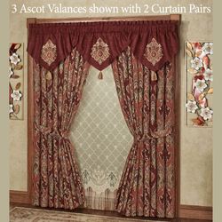 Ravenna Embroidered Ascot Valance Multi Warm 40 x 21