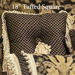 Lismore Tufted Pillow Black 18 Square