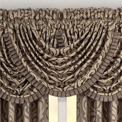 Astoria Scrolling Waterfall Valance Coffee 42 x 33
