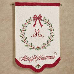 Holly Wreath Wall Hanging Ivory