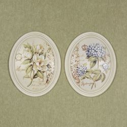 Serene Beauties I Wall Plaques Multi Pastel Set of Two