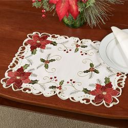 Poinsettia Palace Placemats Light Cream Set of Four