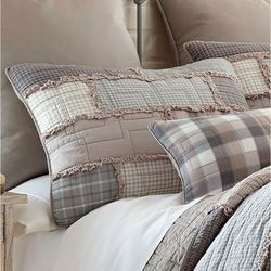 Smoky Cobblestone Quilted Sham Dark Gray Standard