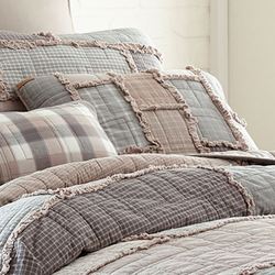 Smoky Cobblestone Quilted Pillow Dark Gray 18 Square