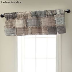 Smoky Cobblestone Quilted Valance Dark Gray 60 x 15