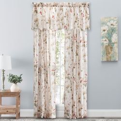 Fairhope Floral Curtain Panel Eggshell
