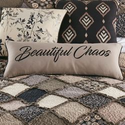 Lexington Embroidered Jumbo Pillow Multi Warm Rectangle