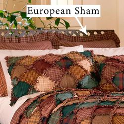 Campfire Plaid Flanged European Sham Multi Warm