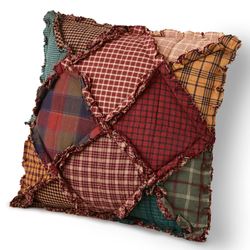 Campfire Patchwork Pillow Multi Warm 14 Square