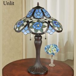 Odelia Stained Glass Table Lamp Blue