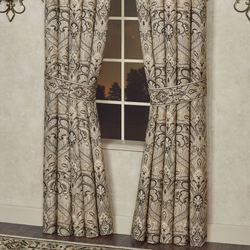 Landon Wide Tailored Curtain Pair Gold Beige 100 x 84