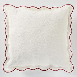 Poinsettia Matelasse European Sham Light Cream