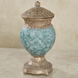 Cambria Tall Covered Jar Aqua