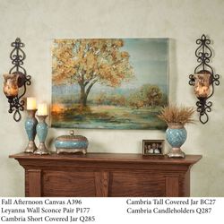 Cambria Tall Covered Jar Aqua