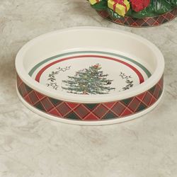 Spode Christmas Tartan Plaid Soap Dish Red