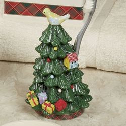 Spode Christmas Tartan Plaid Toothbrush Holder Green