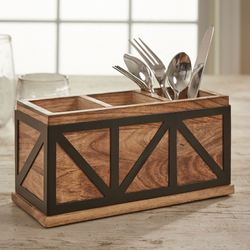 Urban Farmhouse Silverware Organizer Black