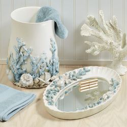 Coral Treasures Wastebasket Blue