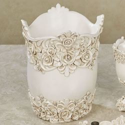 Victoria Rose Wastebasket Antique Ivory
