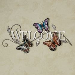 Butterfly Welcome Wall Art Multi Earth
