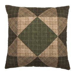 Antique Pine Plaid Quilted Pillow Multi Warm 18 Square