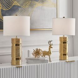 Lucano Table Lamp Pair Gold