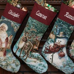 Enchanted Tapestry Reindeer Stocking Multi Warm
