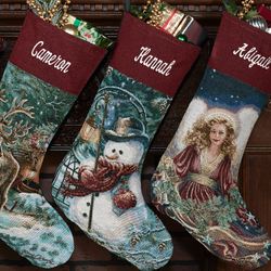 Enchanted Tapestry Snowman Stocking Multi Warm
