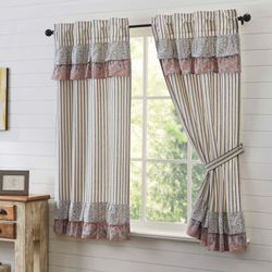 Kaila Ruffled Curtain Pair Multi Warm 72 x 63