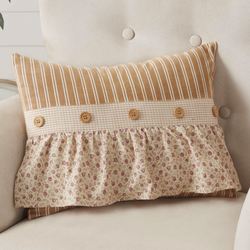 Camilia Ruffled Rectangle Pillow Multi Warm