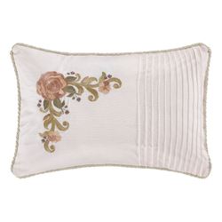 Chardonnay Embroidered Floral Pillow Ivory Rectangle