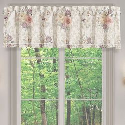 Chardonnay Lined Floral Ruffled Valance Ivory 72 x 17