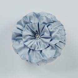 Contessa Ruffled Tufted Pillow Powder Blue Round