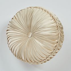 Barrington Pleated Tufted Pillow Champagne Round