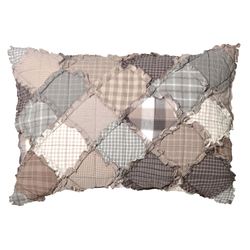 Smoky Mountain Plaid Patchwork Sham Dark Gray