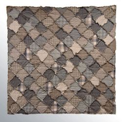 Smoky Mountain Plaid Patchwork Throw Blanket Dark Gray 57 x 57