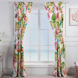 Tropics Tailored Curtain Pair Multi Bright 84 x 84
