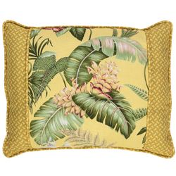 Fern Gully Piped Rectangle Pillow Yellow