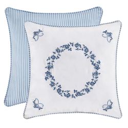 Rialto Reversible Embroidered Pillow French Blue 16 Square