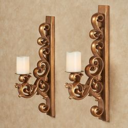 Astrella Wall Sconce Pair Aged Gold