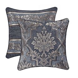 Woodhaven Reversible Piped Pillow Steel Blue 20 Square