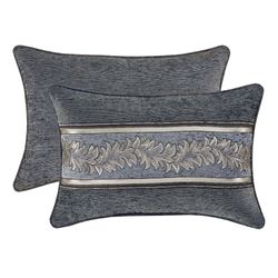 Woodhaven Reversible Piped Rectangle Pillow Dark Gray