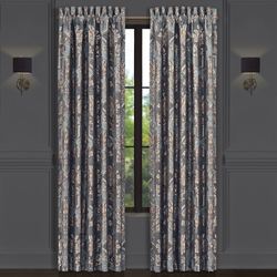 Woodhaven Wide Tailored Curtain Pair Steel Blue 100 x 84