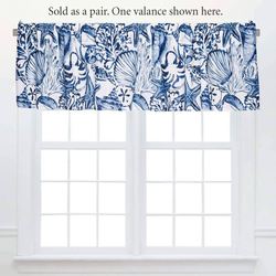 Blue Coast Shells Valances Set of Two